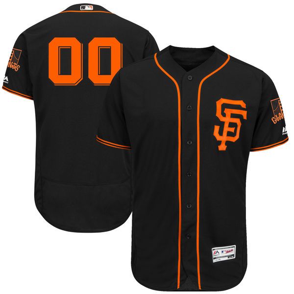 Men San Francisco Giants Majestic Black Alternate 2017 Flex Base Authentic Collection Custom MLB Jersey